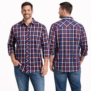 EUC Jared Lang Plaid Button Down Shirt 2XL Cotton